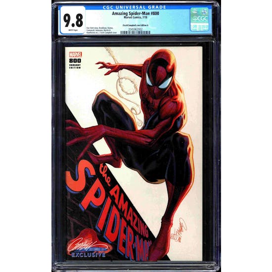 Amazing Spider-Man #800 J Scott Campbell Variant A CGC 9.8 (W) *2045962002*