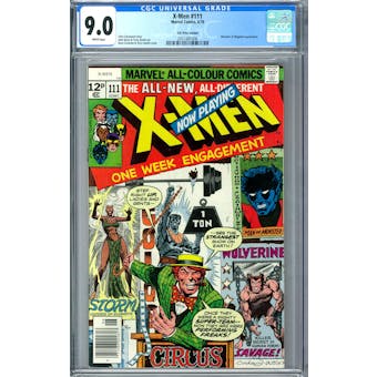 X-Men #111 U.K. Price Variant CGC 9.0 (W) *2051481006*