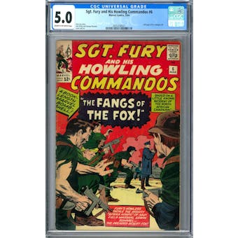 Sgt. Fury and His Howling Commandos #6 CGC 5.0 (C-OW) *2055256021*
