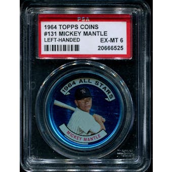 1964 Topps Baseball Coins #131 Mickey Mantle (Right-Handed) PSA 6 (EX-MT) *6525