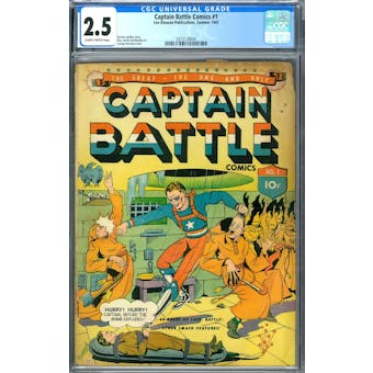 Captain Battle Comics #1 CGC 2.5 (SB) *2073128004* Mystery2020Series6 - (Hit Parade Inventory)