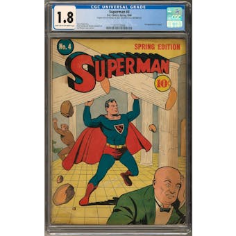 Superman #4 CGC 1.8 (LT-OW) *2073132006*