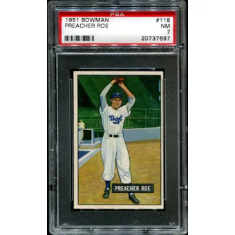 1951 Bowman Baseball #118 Preacher Roe PSA 7 (NM) *7697