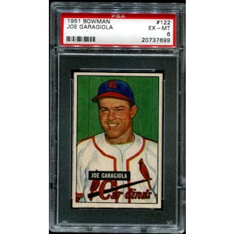 1951 Bowman Baseball #122 Joe Garagiola Rookie PSA 6 (EX-MT) *7699
