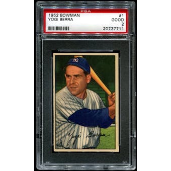 1952 Bowman Baseball #1 Yogi Berra PSA 2 (GOOD) *7711