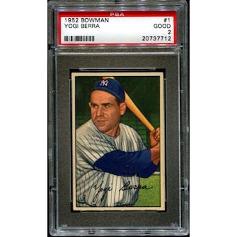 1952 Bowman Baseball #1 Yogi Berra PSA 2 (GOOD) *7712