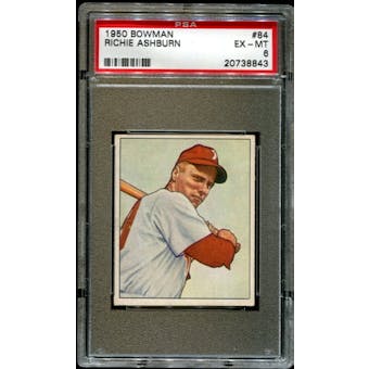 1950 Bowman Baseball #84 Richie Ashburn PSA 6 (EX-MT) *8843