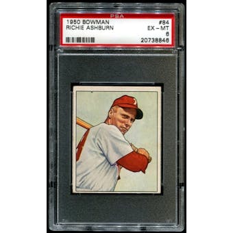 1950 Bowman Baseball #84 Richie Ashburn PSA 6 (EX-MT) *8846