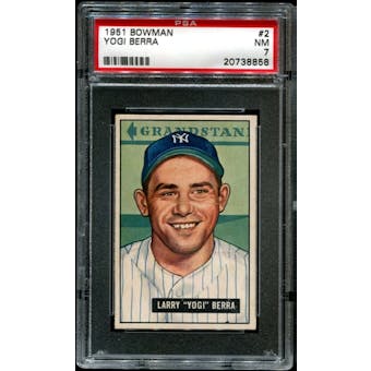 1951 Bowman Baseball #2 Yogi Berra PSA 7 (NM) *8858