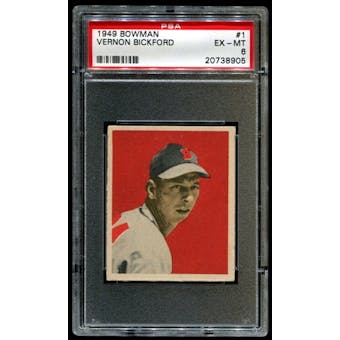 1949 Bowman Baseball #1 Vern Bickford PSA 6 (EX-MT) *8905