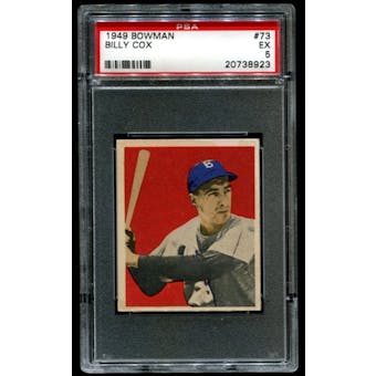 1949 Bowman Baseball #73 Billy Cox Rookie PSA 5 (EX) *8923