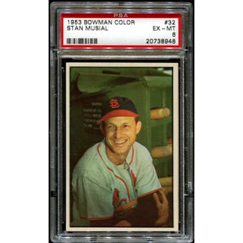 1953 Bowman Color Baseball #32 Stan Musial PSA 6 (EX-MT) *8948