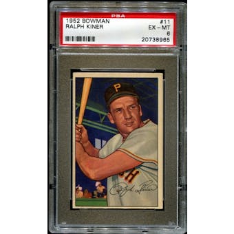1952 Bowman Baseball #11 Ralph Kiner PSA 6 (EX-MT) *8965