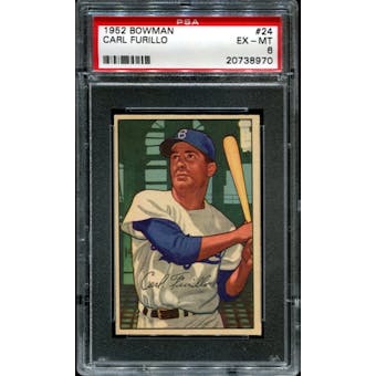 1952 Bowman Baseball #24 Carl Furillo PSA 6 (EX-MT) *8970