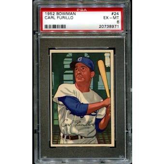 1952 Bowman Baseball #24 Carl Furillo PSA 6 (EX-MT) *8971