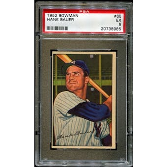 1952 Bowman Baseball #65 Hank Bauer PSA 5 (EX) *8985