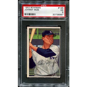 1952 Bowman Baseball #145 Johnny Mize PSA 5 (EX) *8987
