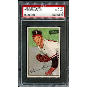 1952 Bowman Baseball #156 Warren Spahn PSA 6 (EX-MT) *8993