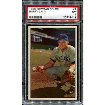 1953 Bowman Color Baseball #7 Harry Chiti Rookie PSA 7 (NM) *9013