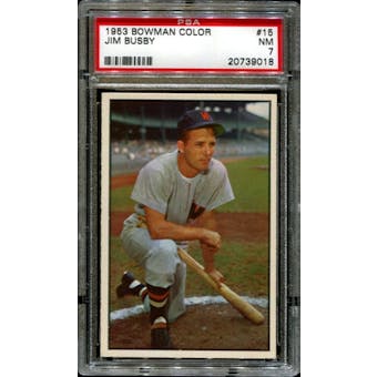 1953 Bowman Color Baseball #15 Jim Busby PSA 7 (NM) *9018