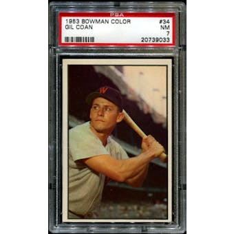 1953 Bowman Color Baseball #34 Gil Coan PSA 7 (NM) *9033