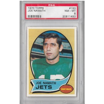 1970 Topps Football Joe Namath PSA 8 (NM-MT) *1450