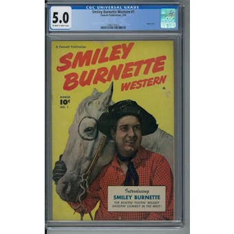 Smiley Burnette Western #1 CGC 5.0 (OW-W) *2086116022*