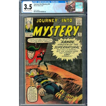 Journey Into Mystery #91 CGC 3.5 (OW-W) *2087736005*