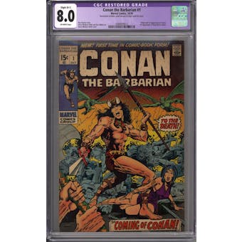 Conan the Barbarian #1 CGC 8.0 Slight (B-1) Restoration (OW) *2088939012*