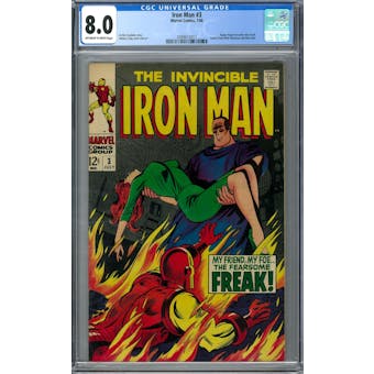 Iron Man #3 CGC 8.0 (OW-W) *2089612017*