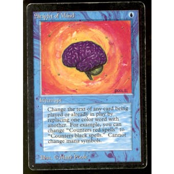 Magic the Gathering Beta Sleight of Mind HEAVILY PLAYED (HP)