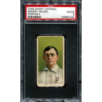 1909-11 T206 Sweet Caporal Sherry Magee PSA 2 (GOOD) *0122