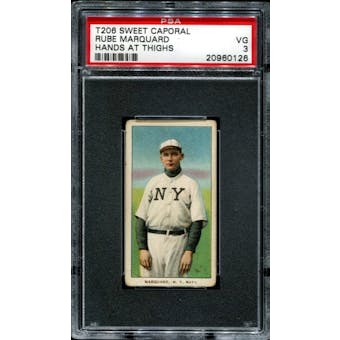 1909-11 T206 Sweet Caporal Rube Marquard (Hands At Thighs) PSA 3 (VG) *0126