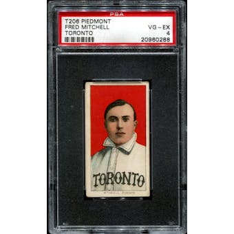 1909-11 T206 Piedmont Fred Mitchell (Toronto) PSA 4 (VG-EX) *0288