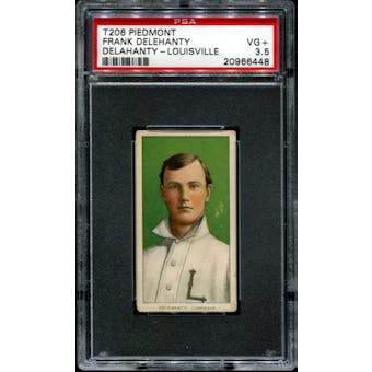 1909-11 T206 Piedmont Frank Delehanty (Delahanty - Louisville) PSA 3.5 (VG+) *6448