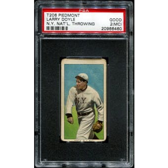1909-11 T206 Piedmont Larry Doyle (N.Y. NAT'L - Throwing) PSA 2 (GOOD) (MC) *6460