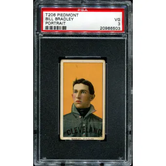 1909-11 T206 Piedmont Bill Bradley (Portrait) PSA 3 (VG) *6503