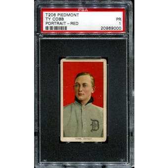 1909-11 T206 Piedmont Ty Cobb (Red Portrait) PSA 1 (PR) *9000