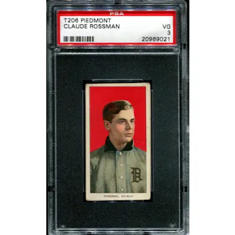1909-11 T206 Piedmont Claude Rossman PSA 3 (VG) *9021