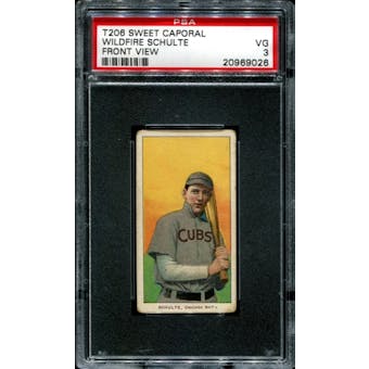 1909-11 T206 Sweet Caporal Wildfire Schulte (Front View) PSA 3 (VG) *9026