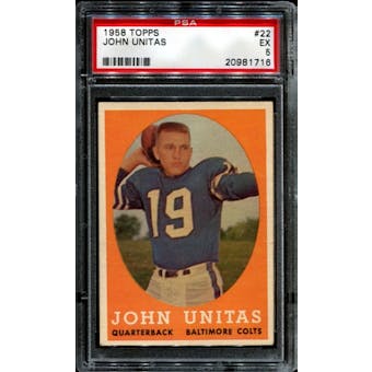 1958 Topps Football #22 Johnny Unitas PSA 5 (EX) *1716