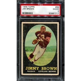 1958 Topps Football #62 Jim Brown Rookie PSA 2 (GOOD) *1717