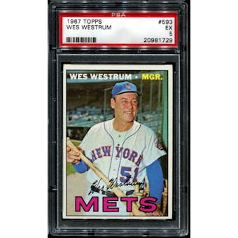1967 Topps Baseball #593 Wes Westrum PSA 5 (EX) *1729