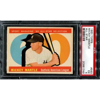 1960 Topps Baseball #563 Mickey Mantle All Star PSA 5 (EX) *1749