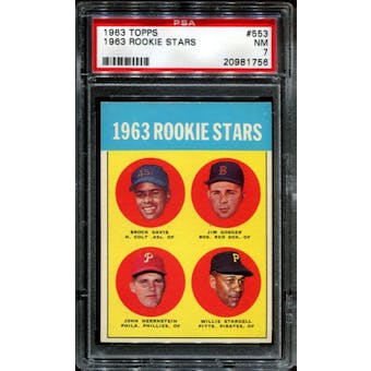 1963 Topps Baseball #553 Willie Stargell Rookie PSA 7 (NM) *1756