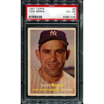 1957 Topps Baseball #2 Yogi Berra PSA 4 (VG-EX) *1779