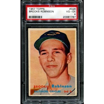 1957 Topps Baseball #328 Brooks Robinson PSA 4 (VG-EX) *1787