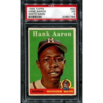 1958 Topps Baseball #30 Hank Aaron PSA 3 (VG) *1788