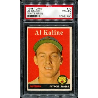 1958 Topps Baseball #70 Al Kaline PSA 4 (VG-EX) *1790