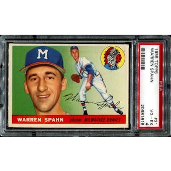 1955 Topps Baseball #31 Warren Spahn PSA 4 (VG-EX) *1815
